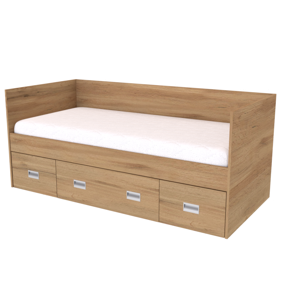 NÁBYTEK MIKULÍK s.r.o. NEMO - postel 90x200cm, 3 zvýšená čela (včetně roštu) Dekor: dub harmony