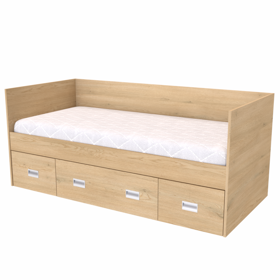 NÁBYTEK MIKULÍK s.r.o. NEMO - postel 90x200cm, 3 zvýšená čela (včetně roštu) Dekor: dub sametový