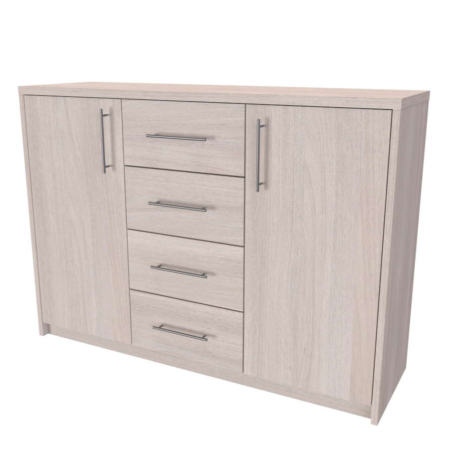 NÁBYTEK MIKULÍK s.r.o. AURA 2 - komoda, 120x86cm Šířka: 120cm, Hloubka: 43cm, Dekor: jasan šedý