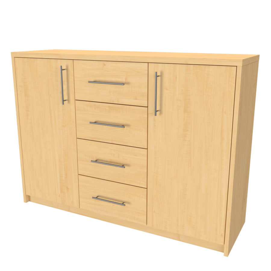NÁBYTEK MIKULÍK s.r.o. AURA 2 - komoda, 120x86cm Šířka: 120cm, Hloubka: 43cm, Dekor: javor