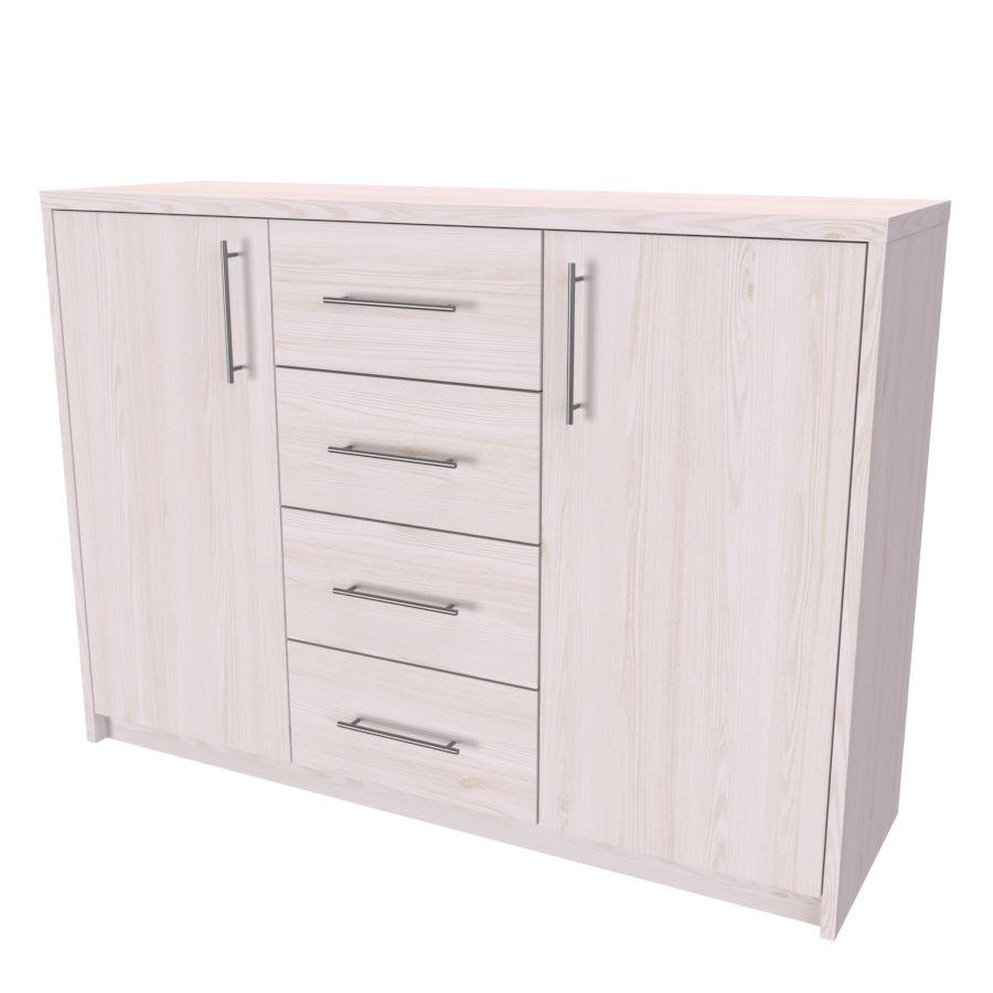 NÁBYTEK MIKULÍK s.r.o. AURA 2 - komoda, 120x86cm Šířka: 120cm, Hloubka: 43cm, Dekor: modřín latté
