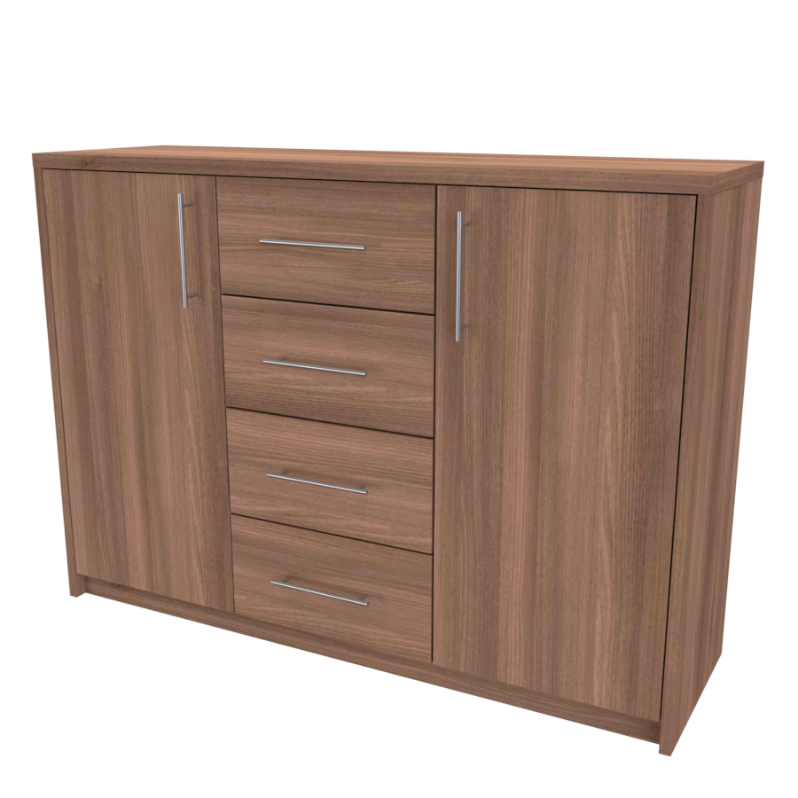 NÁBYTEK MIKULÍK s.r.o. AURA 2 - komoda, 120x86cm Šířka: 120cm, Hloubka: 43cm, Dekor: akácie skořice