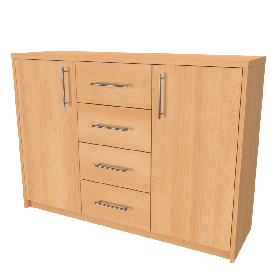 NÁBYTEK MIKULÍK s.r.o. AURA 2 - komoda, 120x86cm Šířka: 120cm, Hloubka: 43cm, Dekor: buk