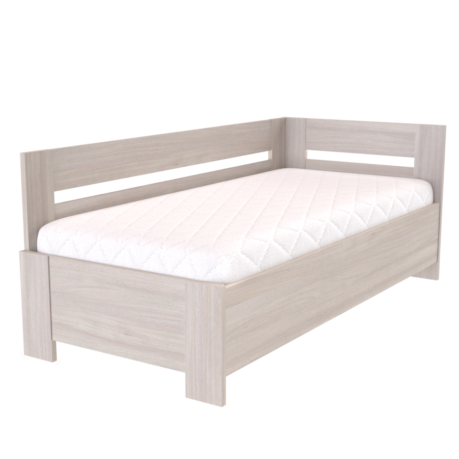 NÁBYTEK MIKULÍK s.r.o. LOTA - postel s lamelovými rošty rohová 90x200cm Dekor: jasan šedý