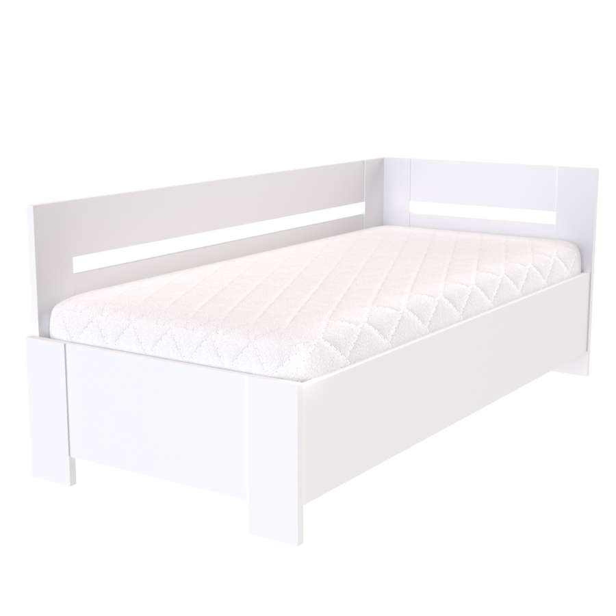 NÁBYTEK MIKULÍK s.r.o. LOTA - postel s lamelovými rošty rohová 90x200cm Dekor: bílá struktura