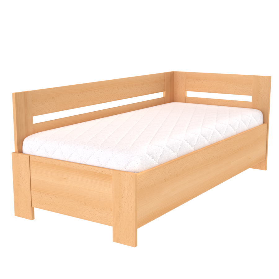 NÁBYTEK MIKULÍK s.r.o. LOTA - postel s lamelovými rošty rohová 90x200cm Dekor: buk