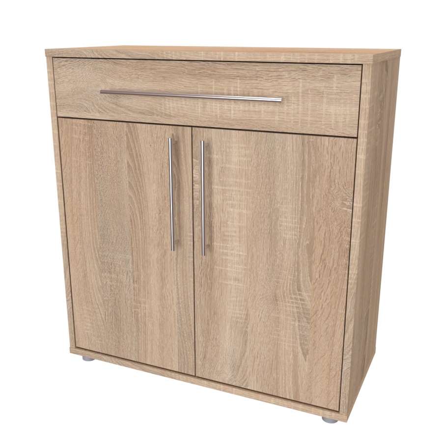 NÁBYTEK MIKULÍK s.r.o. ELITE S - komoda, 80x86x36/43cm Šířka: 80cm, Hloubka: 36cm, Dekor: dub natur