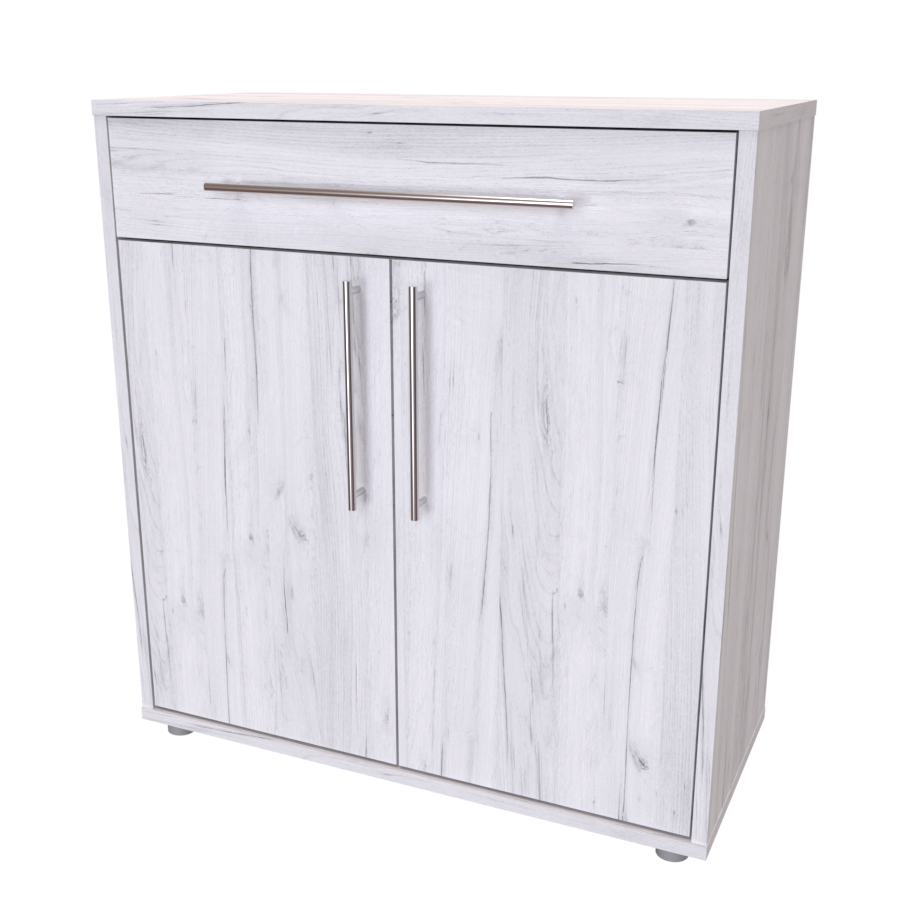 NÁBYTEK MIKULÍK s.r.o. ELITE S - komoda, 80x86x36/43cm Šířka: 80cm, Hloubka: 36cm, Dekor: dub bělený
