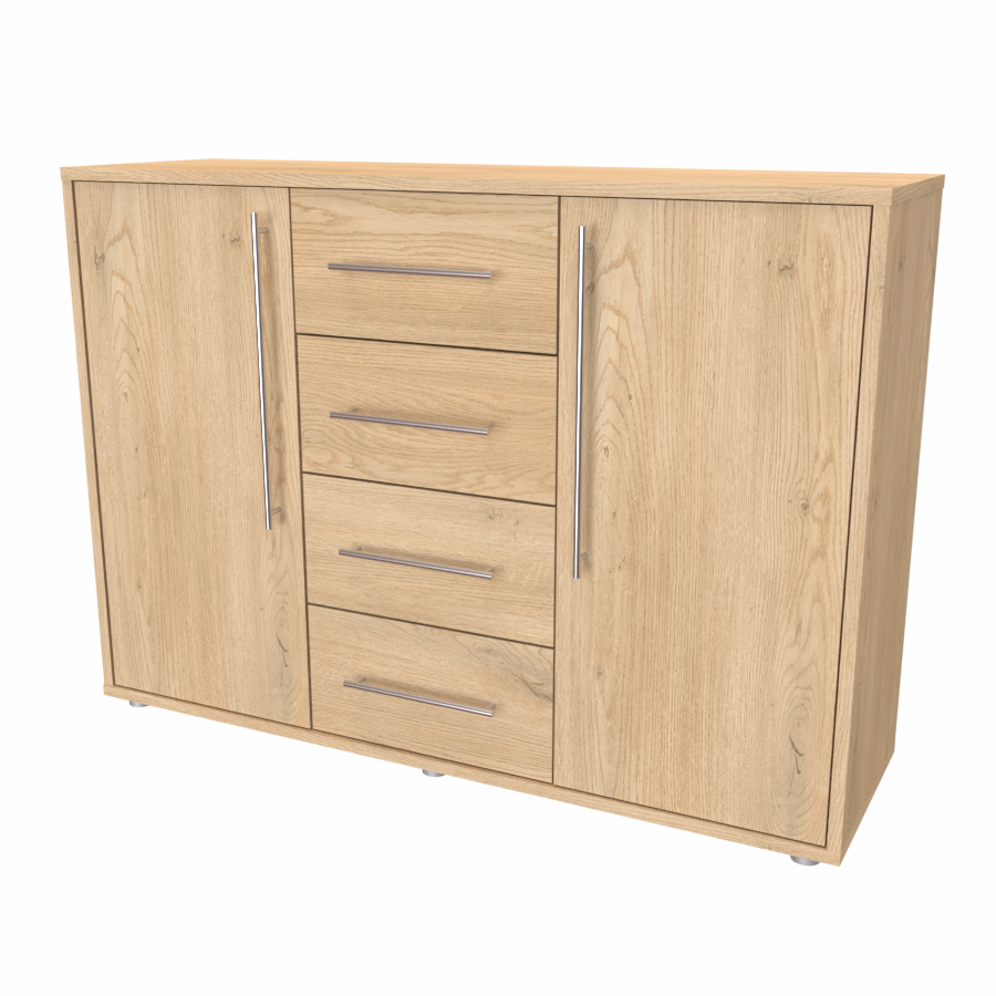 NÁBYTEK MIKULÍK s.r.o. ELITE M - komoda, 120x86x36/43cm Šířka: 120cm, Hloubka: 36cm, Dekor: dub sametový