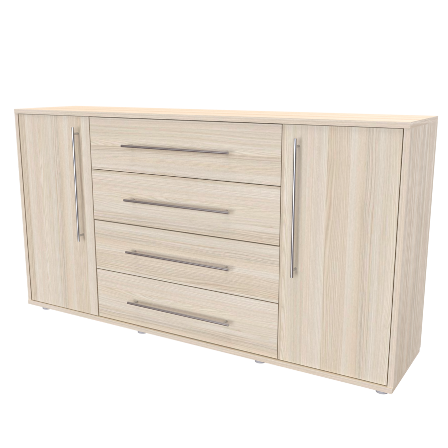 NÁBYTEK MIKULÍK s.r.o. ELITE L - komoda, 160x86x36/43cm Šířka: 160cm, Hloubka: 36cm, Dekor: akácie světlá