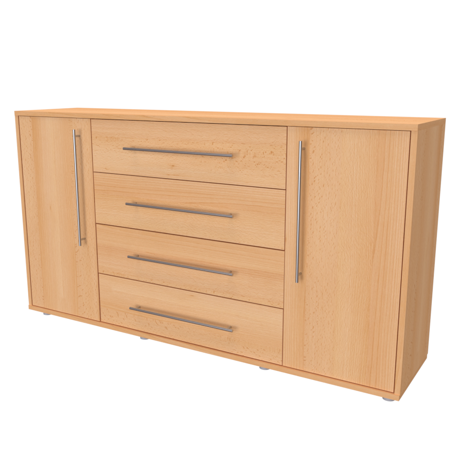 NÁBYTEK MIKULÍK s.r.o. ELITE L - komoda, 160x86x36/43cm Šířka: 160cm, Hloubka: 36cm, Dekor: buk