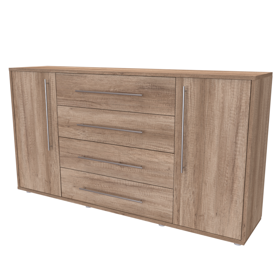 NÁBYTEK MIKULÍK s.r.o. ELITE L - komoda, 160x86x36/43cm Šířka: 160cm, Hloubka: 36cm, Dekor: dub kansas