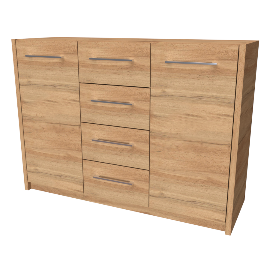 NÁBYTEK MIKULÍK s.r.o. MIA 2 - komoda, 100 až 130cm × 86 × 40cm Šířka: 120cm, Dekor: dub harmony