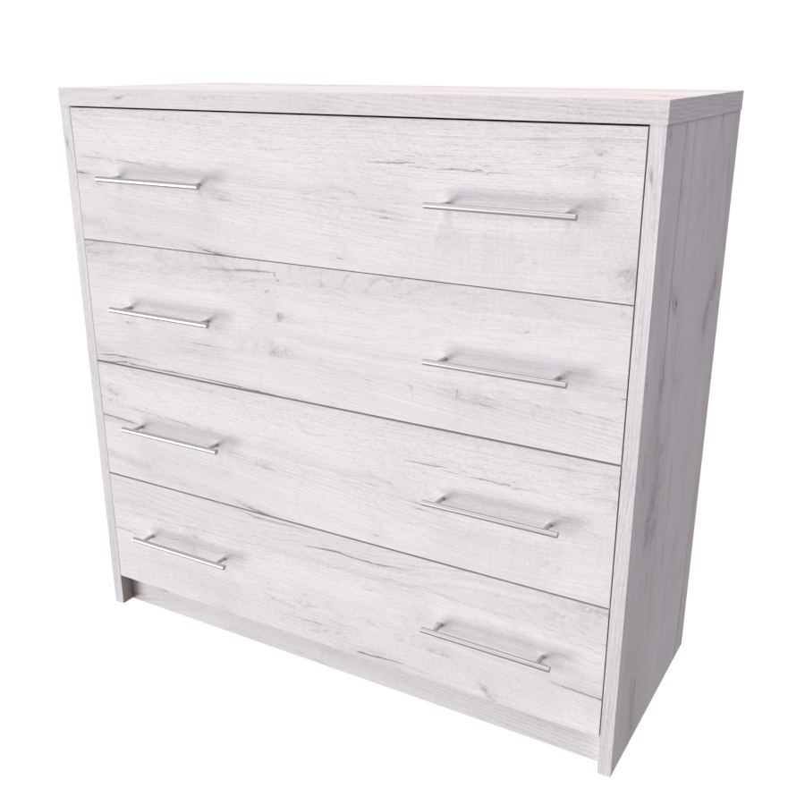 NÁBYTEK MIKULÍK s.r.o. AURA 1 - komoda, 90x86cm Šířka: 90cm, Hloubka: 43cm, Dekor: dub bělený