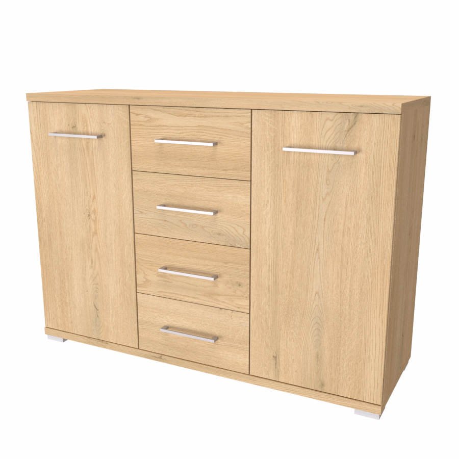 NÁBYTEK MIKULÍK s.r.o. AIDA M - komoda se zásuvkami a dvířky, 120x86cm Šířka: 120cm, Dekor: dub sametový