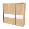 FLEXI 3 - šatní skříň dveře dělené sklem lacobel, 240/260/280/300 x 220/240cm