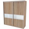 FLEXI 2 - šatní skříň dveře dělené sklem matelux, 180/200/220 x 220/240cm