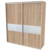 FLEXI 2 - šatní skříň dveře dělené sklem matelux, 180/200/220 x 220/240cm