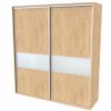 FLEXI 2 - šatní skříň dveře dělené sklem matelux, 180/200/220 x 220/240cm