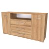 AIDA LN - komoda se skříňkami, zásuvkami a poličkou, 160x86cm