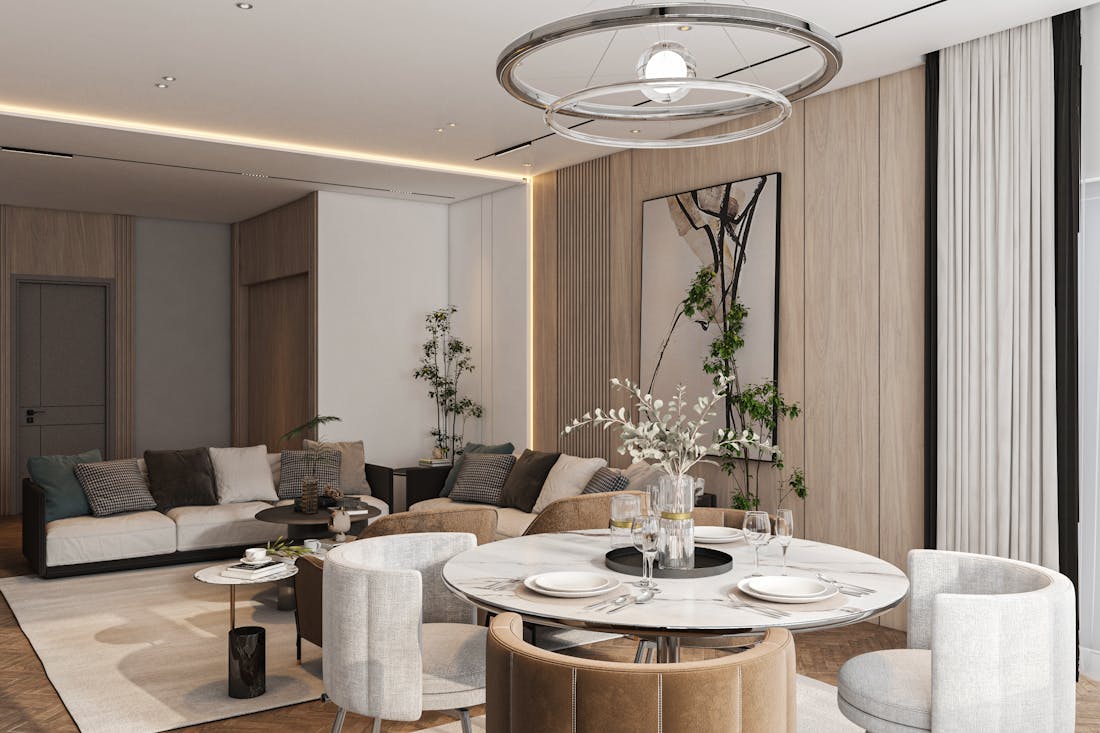 Jídelna v obýváku: 7 layoutů, které fungují v bytech (2+kk / 3+1)