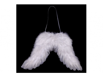 Andělská křídla z peří , barva bílá - AK1907-WH
