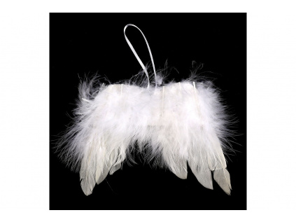 Andělská křídla z peří , barva bílá,  baleno 12ks v polybag. Cena za 1 ks AK6109-WH