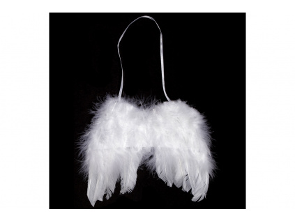 Andělská křídla z peří , barva bílá,  baleno 1 ks v polybag. Cena za 1 ks AK6110-WH