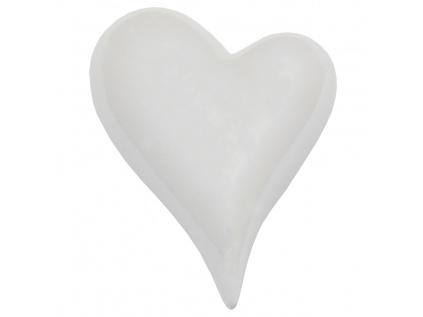 Srdce keramické, lesklá bílá barva ALA1236 WH