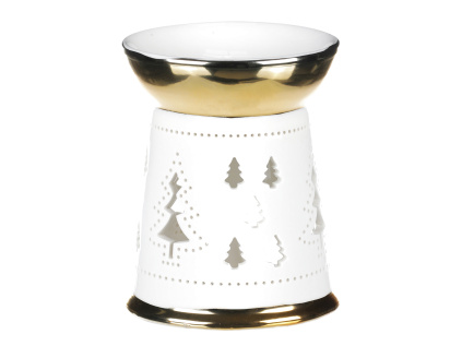 Aroma lampa, porcelánová. Zlato-bílá barva ARK3604 GOLD