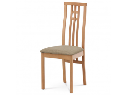 Jídelní židle, masiv buk, moření tmavý buk, látkový béžový potah - BC-2482 BUK3