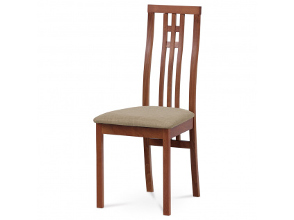 Jídelní židle, masiv buk, barva třešeň, látkový béžový potah - BC-2482 TR3