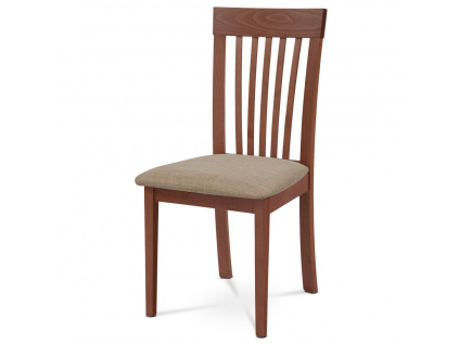 Jídelní židle, masiv buk, barva třešeň, látkový béžový potah - BC-3950 TR3