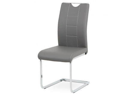 Jídelní židle šedá koženka / chrom - DCL-411 GREY