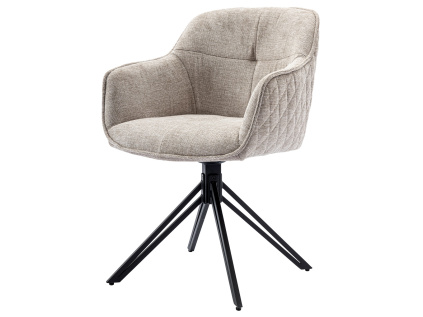 Jídelní a konferenční židle, potah krémová látka, kovové nohy, černý mat - HC-533 CRM2