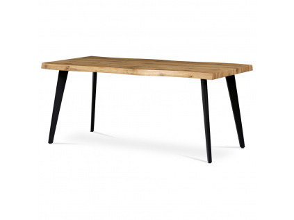 Jídelní stůl, 180x90x75 cm, MDF deska, 3D dekor divoký dub, kov, černý lak - HT-880 OAK
