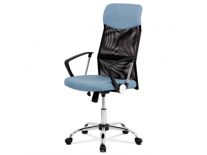 Kancelářská židle řady BASIC, potah modrá látka a černá síťovina MESH, houpací m - KA-E301 BLUE