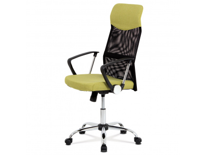 Kancelářská židle řady BASIC, potah zelenožlutá látka a černá síťovina MESH, hou - KA-E301 GRN