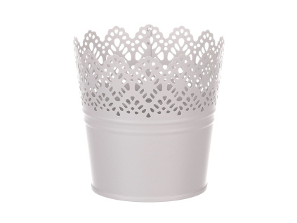 Obal kovový, krajkový okraj, šedivá barva KK087 GREY