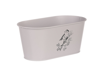 Truhlík kovový, šedivá barva s ptáčkem KK123 GREY