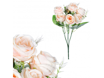Růže v pugetu, 7 hlav, krémová barva KN7001 CRM