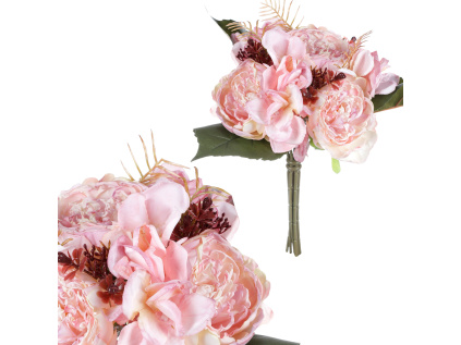 Pivoňky v pugetu, barva růžová KN7011 PINK