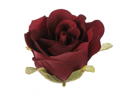 Růže, tmavě červená. Květina umělá vazbová. Cena za balení 12 kusů KN7024 BOR