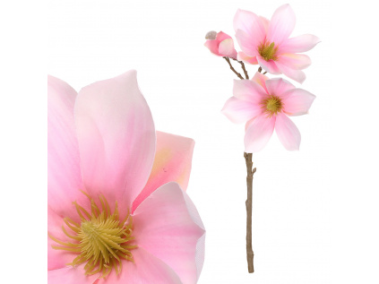 Magnolie, barva růžovo-bílá. Květina umělá KT7081