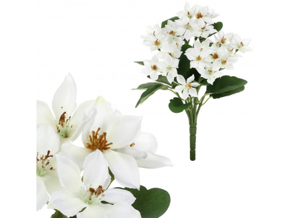 Plamenka, květina umělá, barva bílá - KT7913 WT