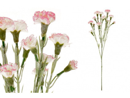 Mini Karafiát, barva bílo-růžová. Květina umělá KU4191-WHPK
