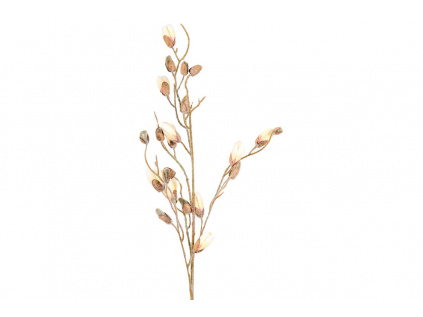 Magnolie poupě, barva bílá ojíněná. Květina umělá KUC2541