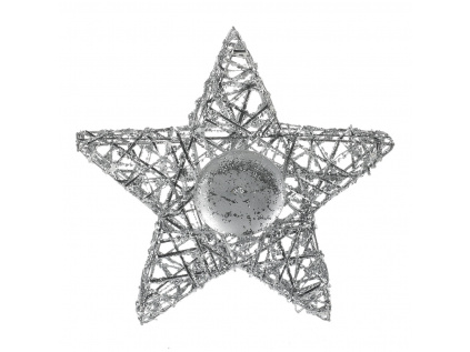 Svícen ve tvaru 3D- hvězdy, stříbrná barva LBA020 SIL
