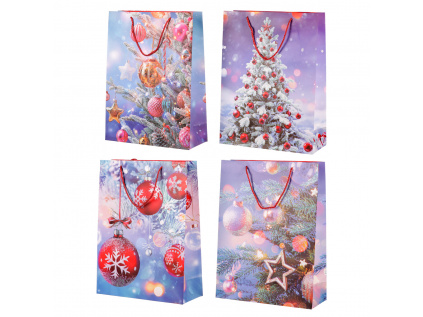 Taška dárková papírová, mix 4 druhů, cena za 1 kus, vánoční motiv - SF1340-XL