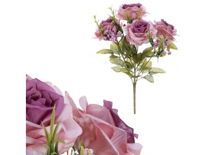 Růže v pugetu, barva fialová SG7312 PUR